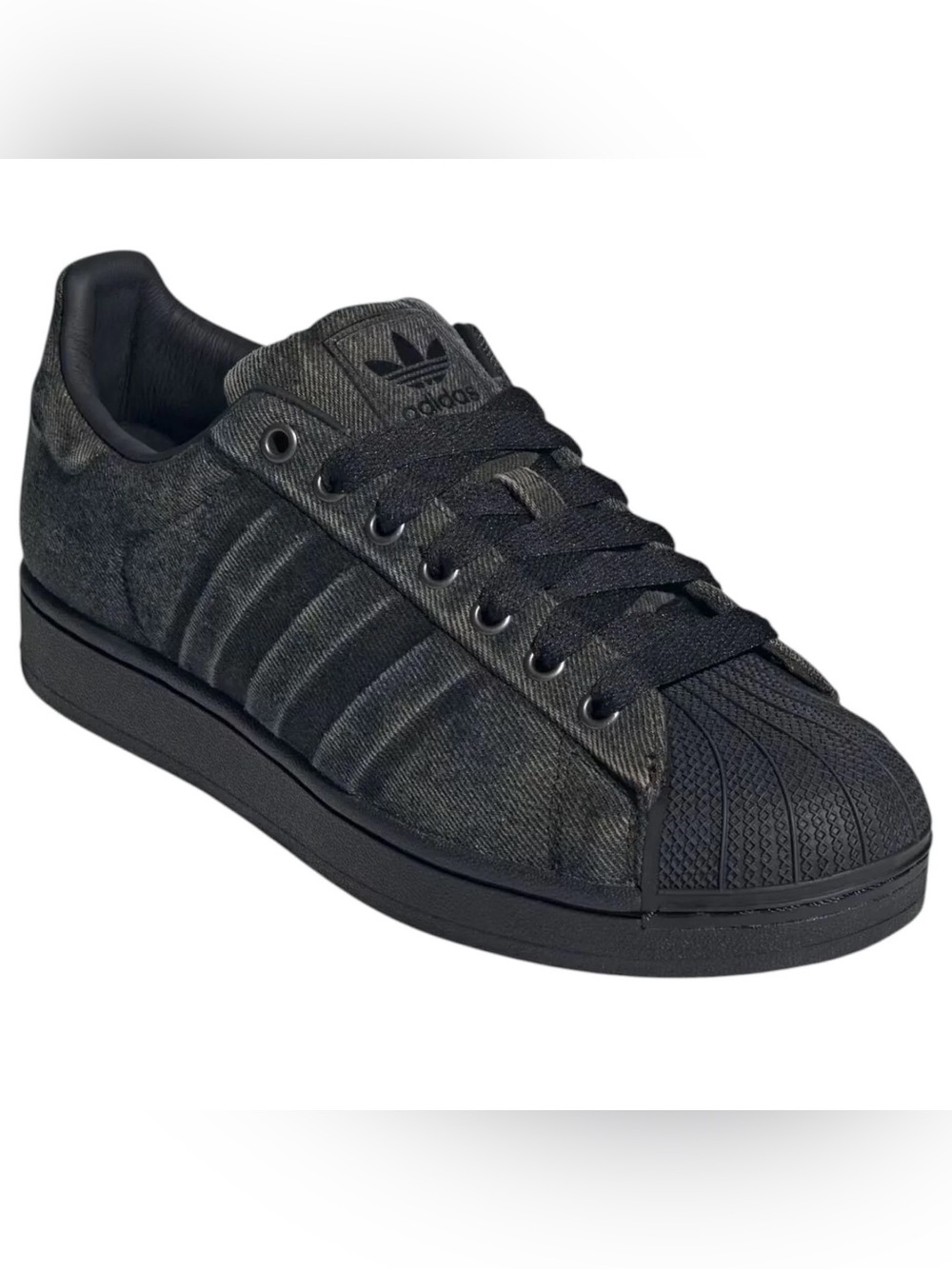 NIB adidas Superstar II Black Denim low top Sneaker size 4 men 5 women